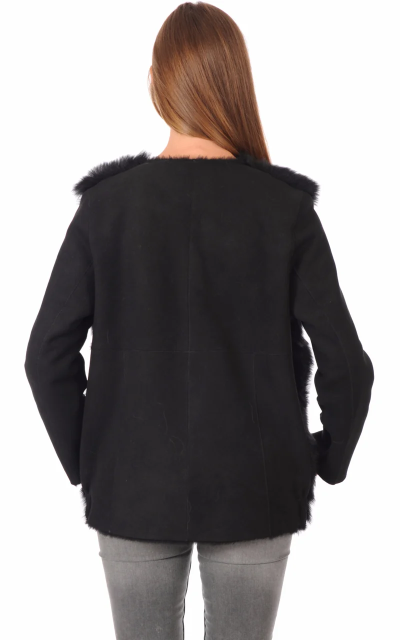 Veste agneau de Toscane Léonie noir
