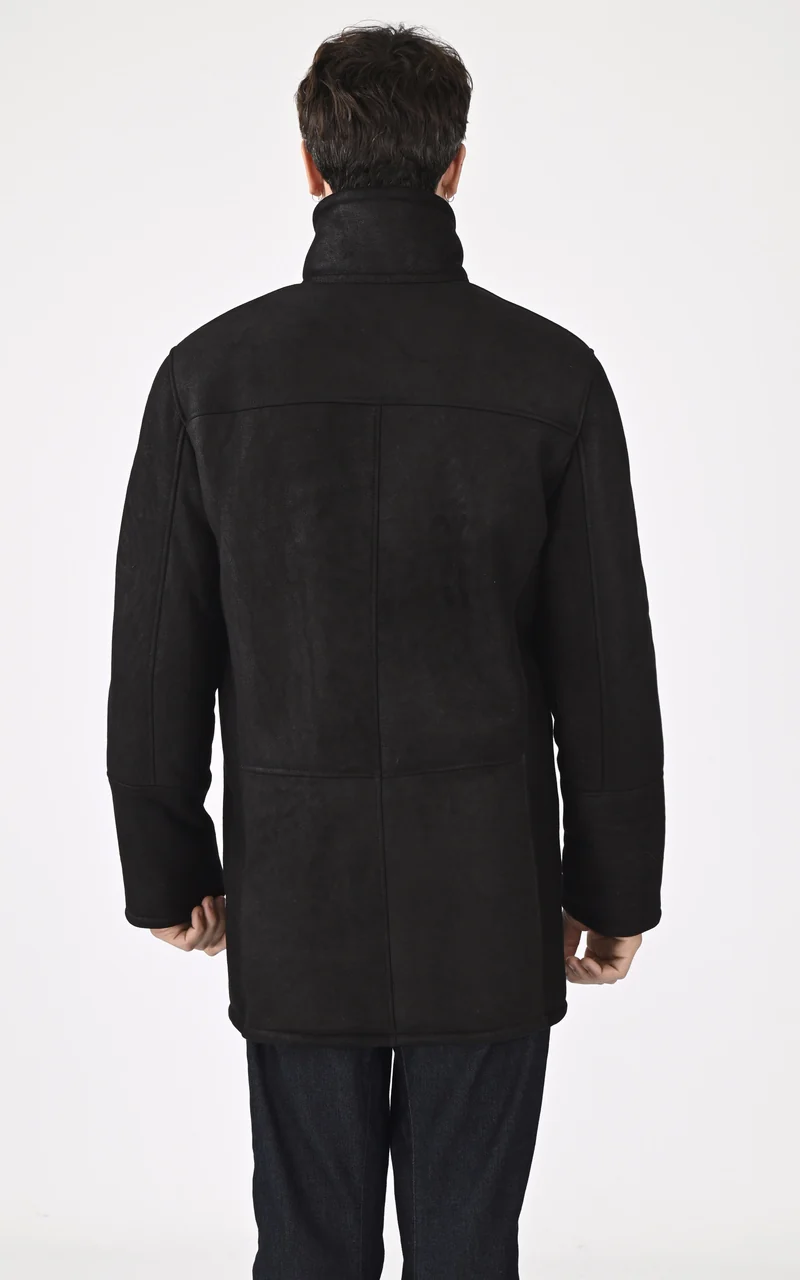 Veste peau lainée Guillaume noir