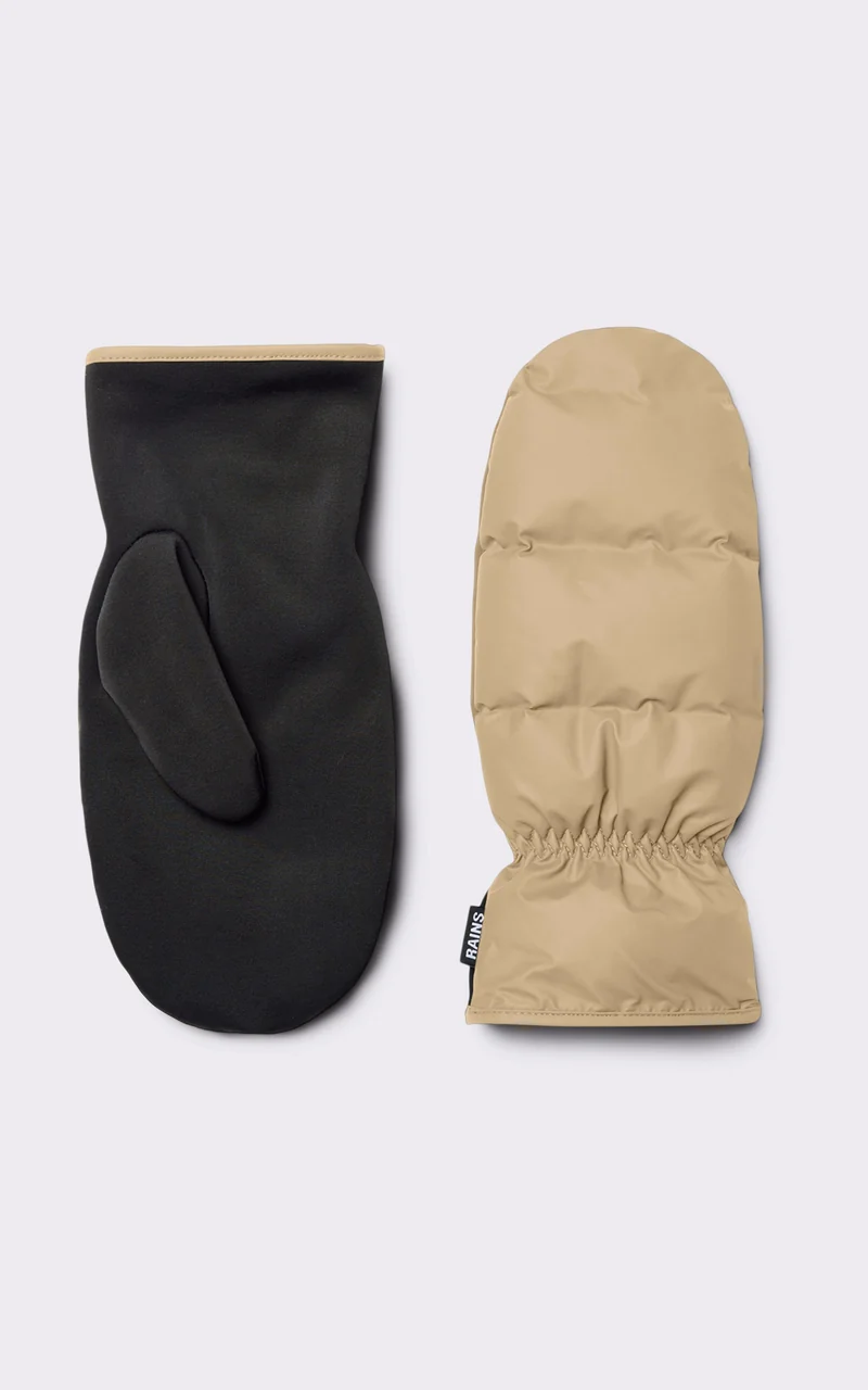 Moufles doublées polaire beige