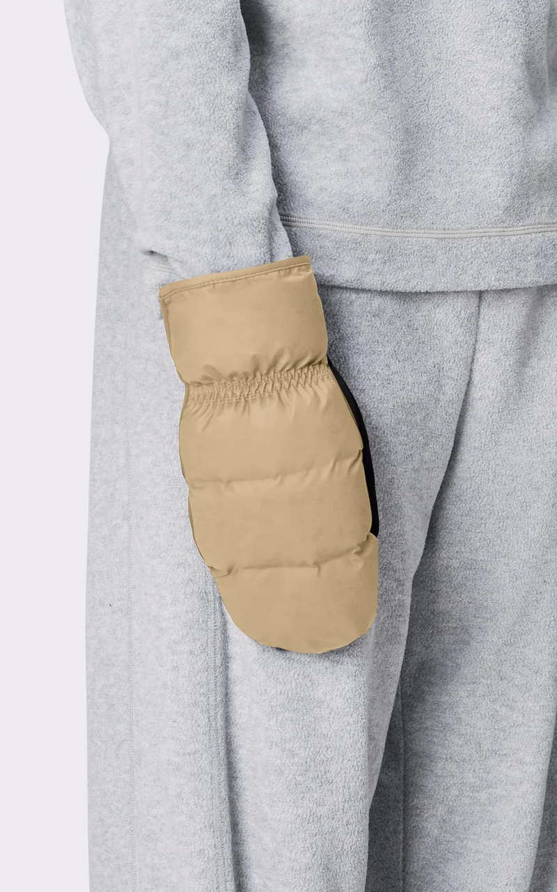Moufles doublées polaire beige