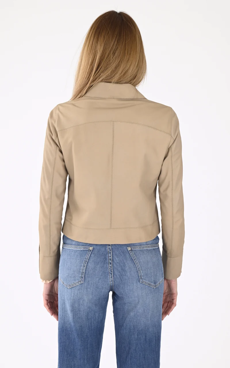 Veste cuir Ruby beige