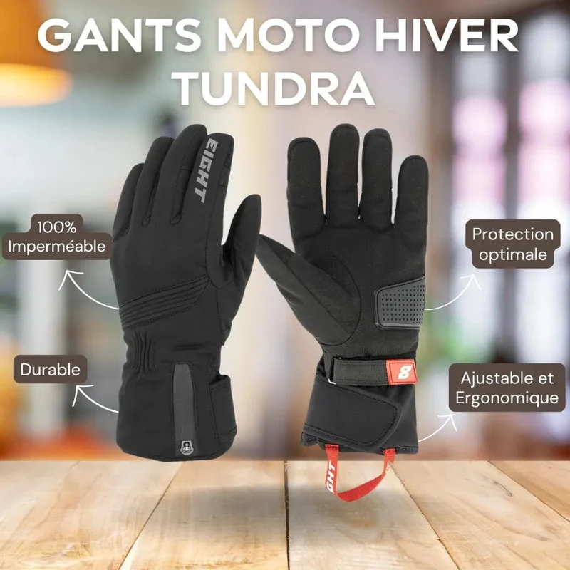 Gants de moto hiver imperméables - Tundra™( Homologué )