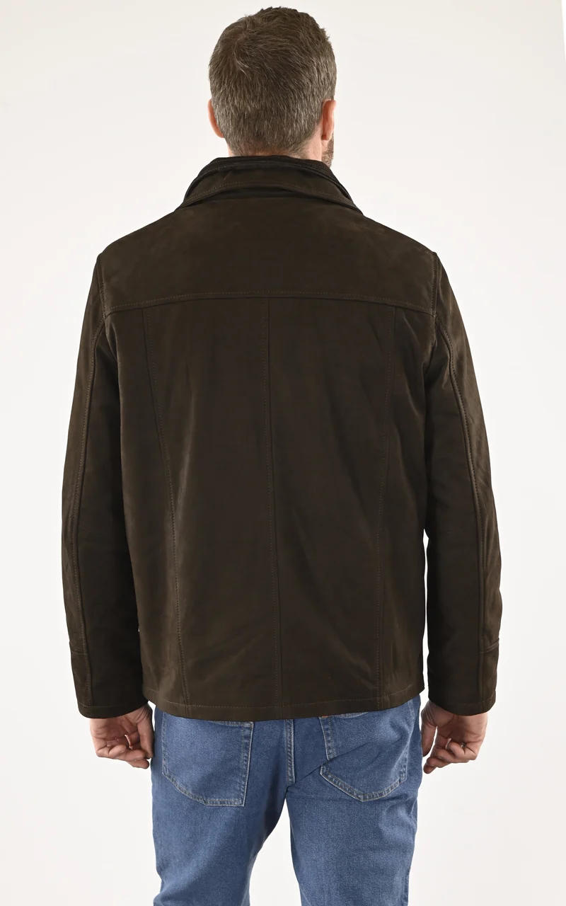 Veste Cooper cuir nubuck marron