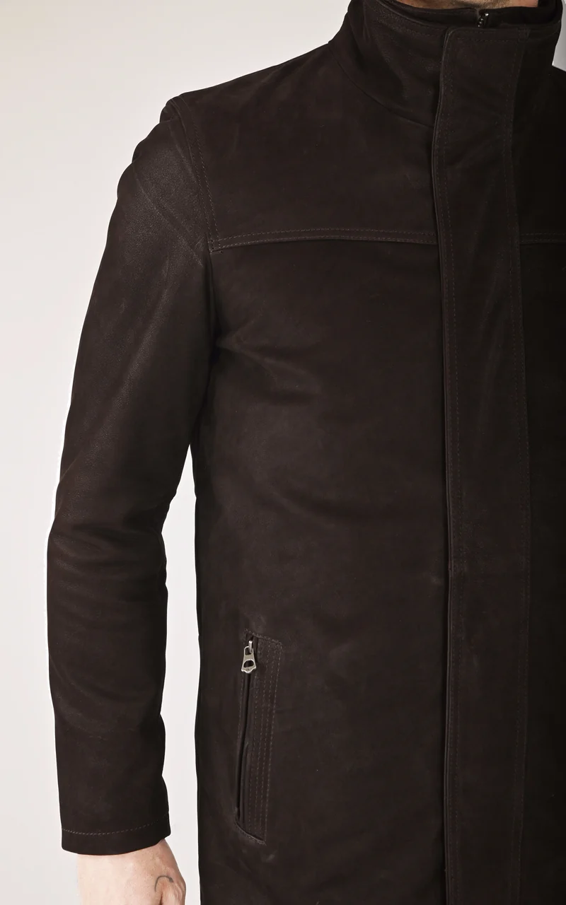 Surveste confortable Max cuir nubuck marron