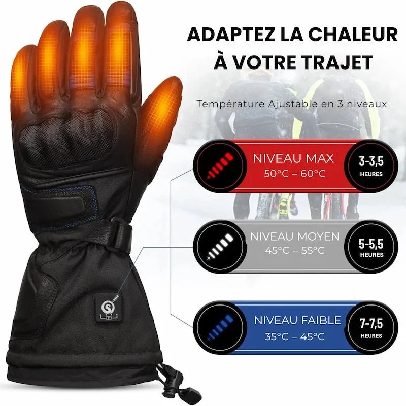 Gants Chauffants Moto carbone | RacerPro™