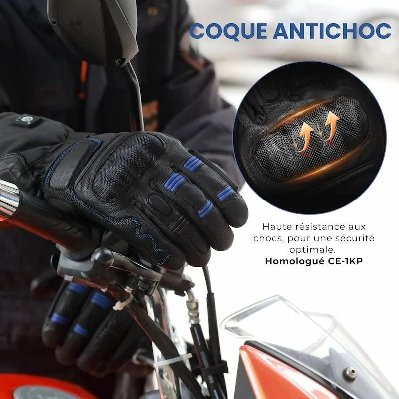 Gants Chauffants Moto carbone | RacerPro™