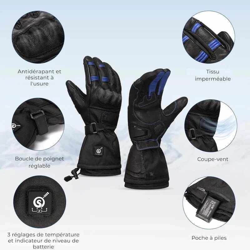 Gants Chauffants Moto carbone | RacerPro™