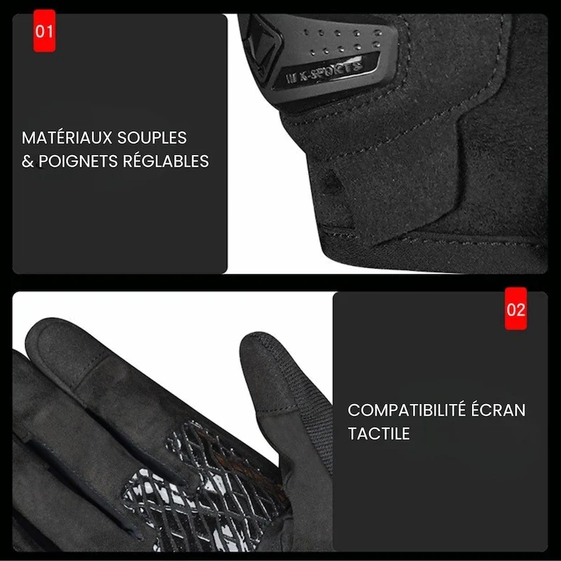 Gants Moto mi-saison CE Fibre Carbone | StormGrip