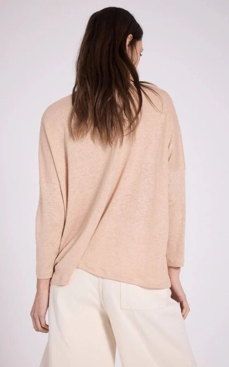 T-shirt manches longues beige