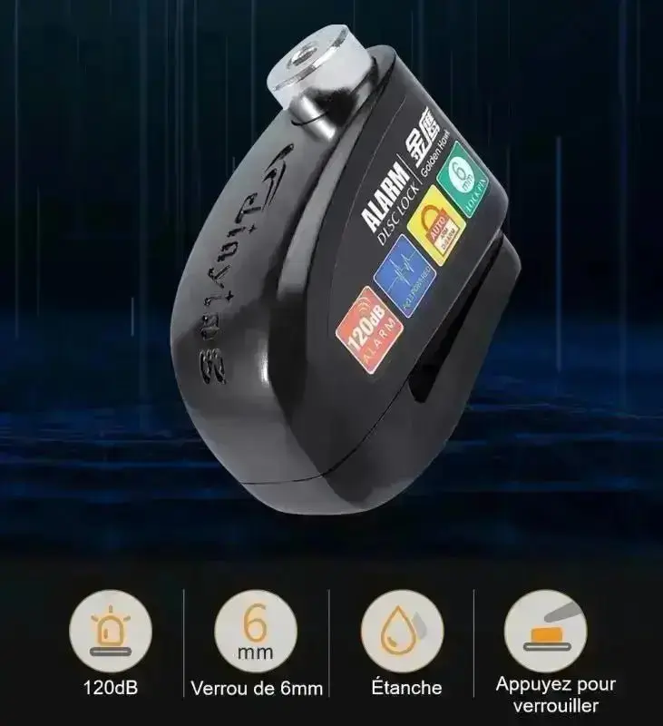 Système antivol moto avec alarme 120db