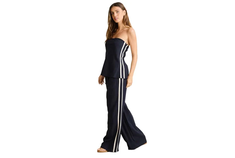 PANTALON DE SURVÊTEMENT EN LIN CONTRASTÉ