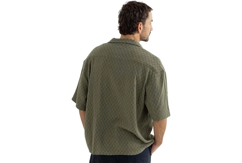 CHEMISE À CARREAUX DÉLAVÉS À SANS ÉPAULES