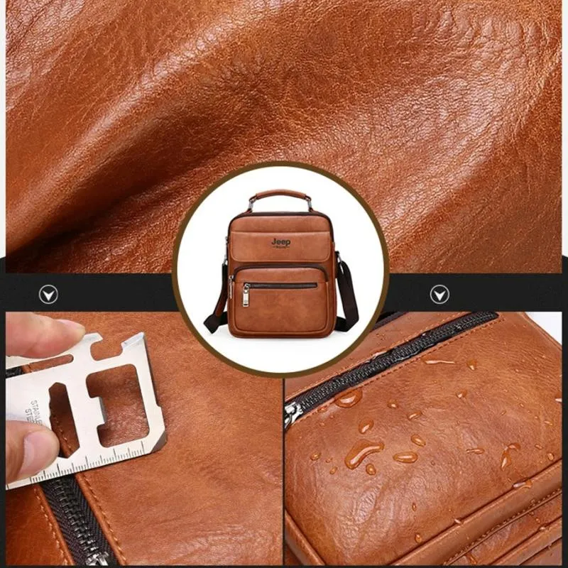 Sacoche en cuir a bandoulière pour homme.