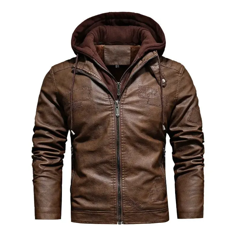 Blouson Biker "KINGS" – Capuche Amovible & Doublure Polaire