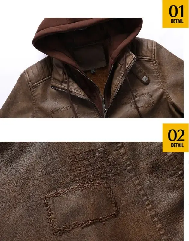 Blouson Biker "KINGS" – Capuche Amovible & Doublure Polaire