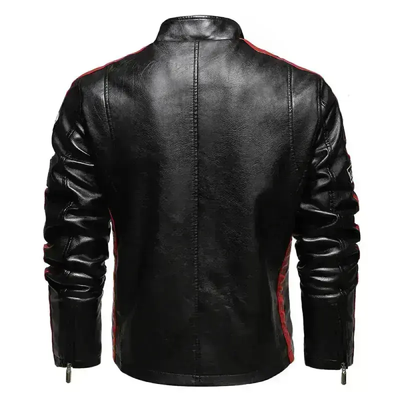 Veste cuir biker vintage - Speed RACE Noir