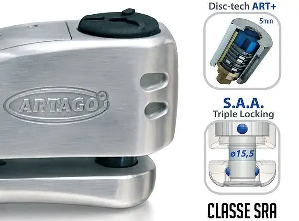 Antivol moto SRA avec alarme - Bloque Disque