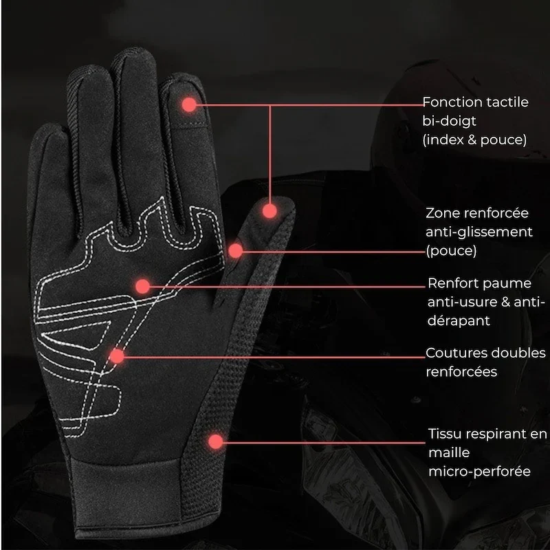 Gants moto/scooter cross mi-saison | VOERH™