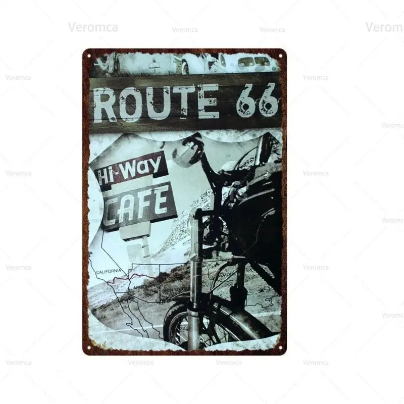 Plaque métallique Route 66