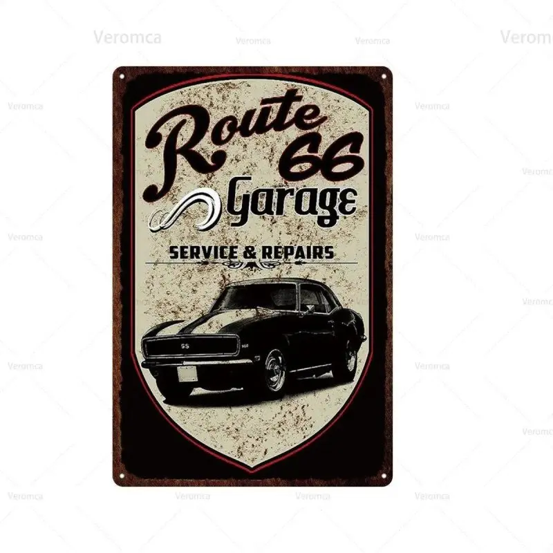 Plaque métallique Route 66