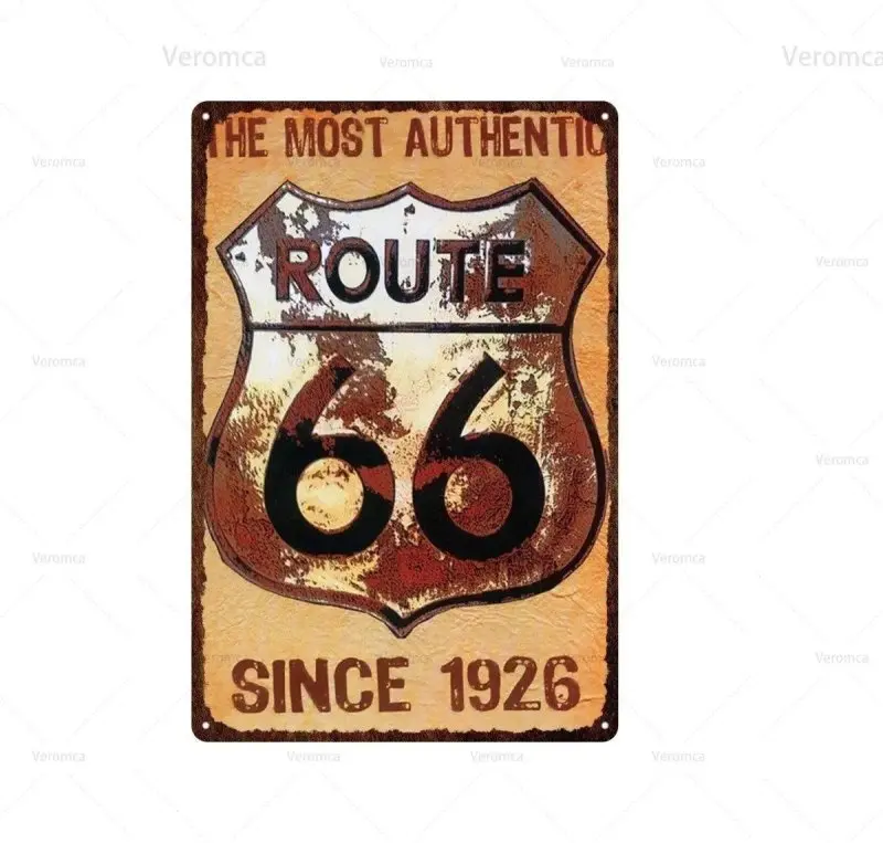 Plaque métallique Route 66