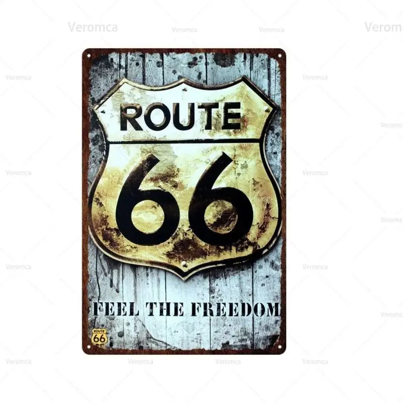Plaque métallique Route 66
