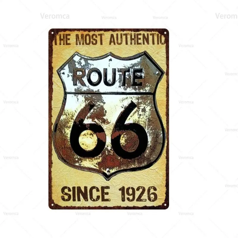 Plaque métallique Route 66