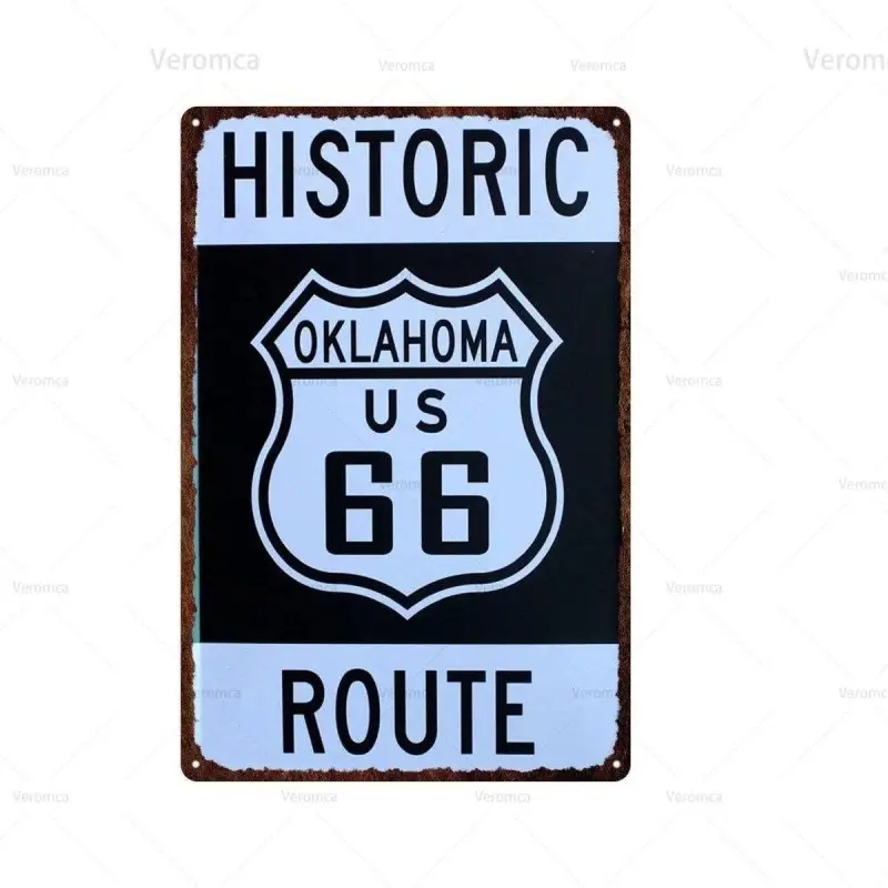 Plaque métallique Route 66