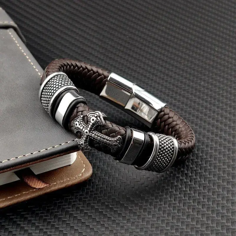 Bracelet motard croix ange