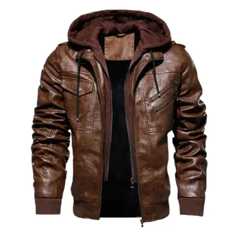 Blouson Biker "Urban Rider" – Capuche Amovible & Effet 2-en-1 |SOLDES