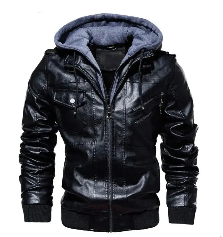 Blouson Biker "Urban Rider" – Capuche Amovible & Effet 2-en-1 |SOLDES