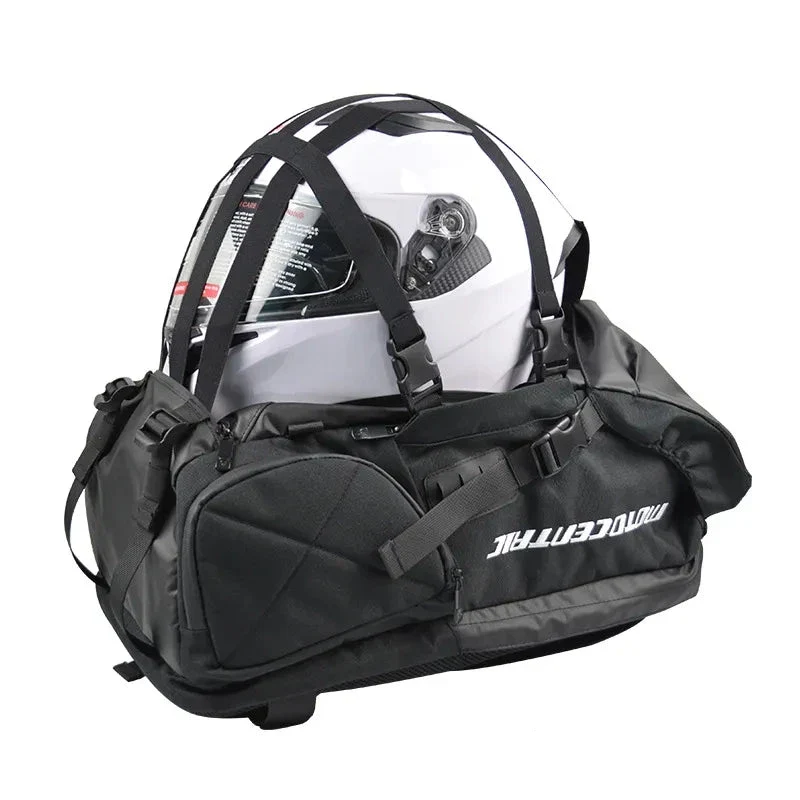 Sac à dos moto grand volume avec porte-casque