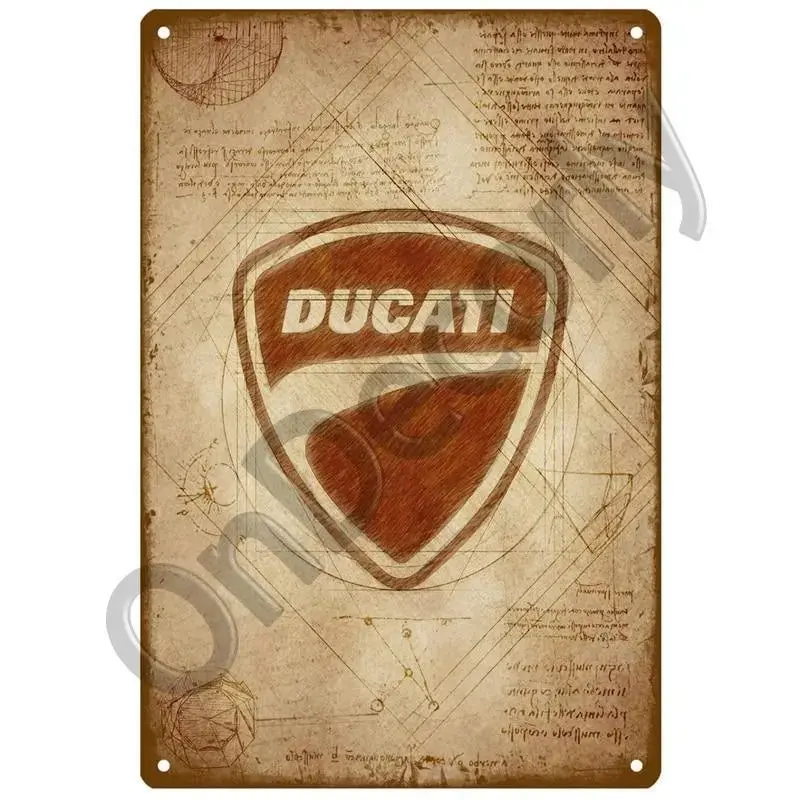 Plaque décorative métallique DUCATI