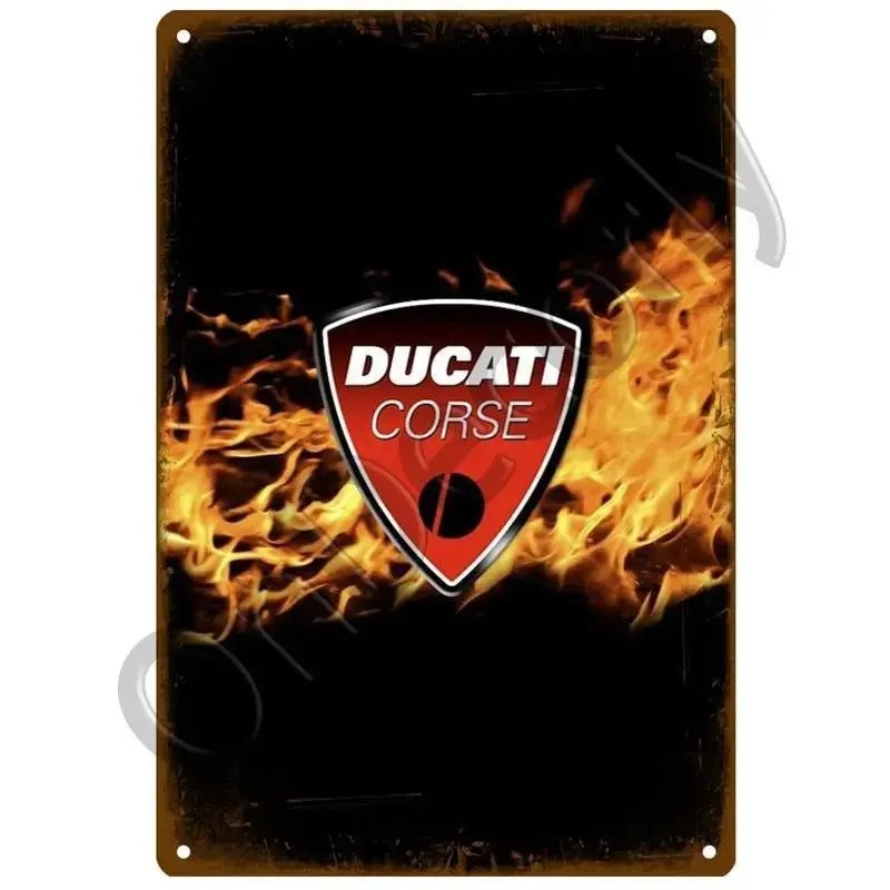 Plaque décorative métallique DUCATI