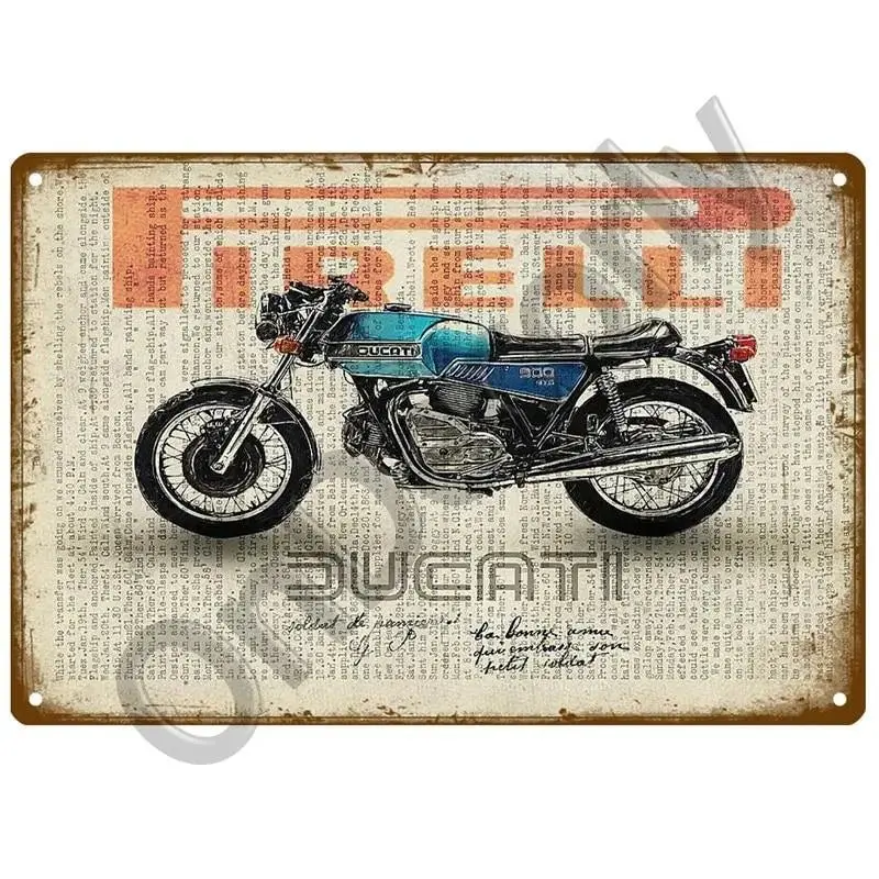 Plaque décorative métallique DUCATI