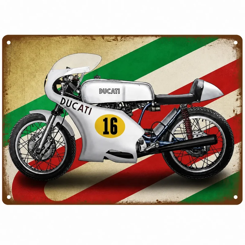 Plaque décorative métallique DUCATI