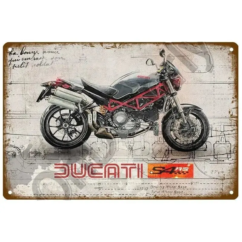 Plaque décorative métallique DUCATI