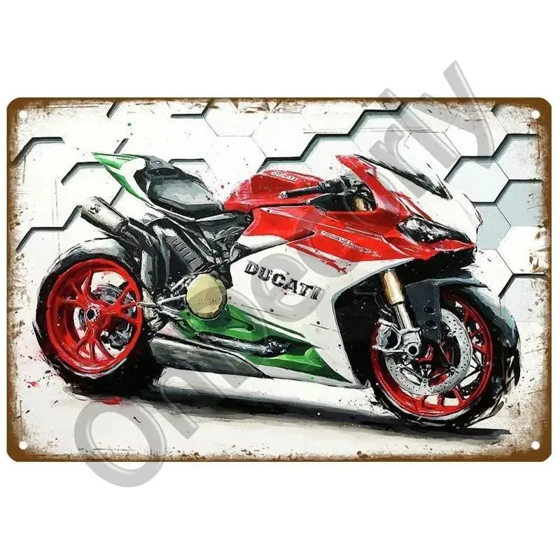 Plaque décorative métallique DUCATI