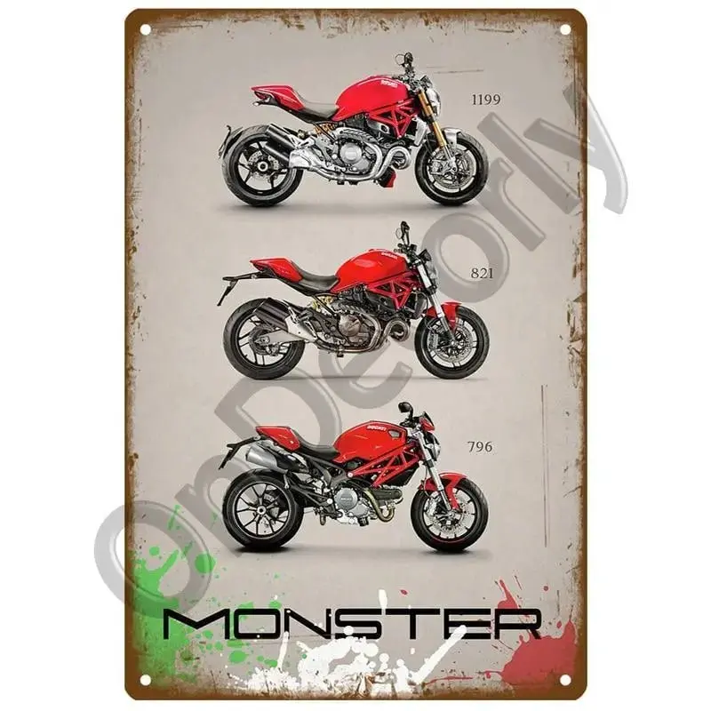 Plaque décorative métallique DUCATI