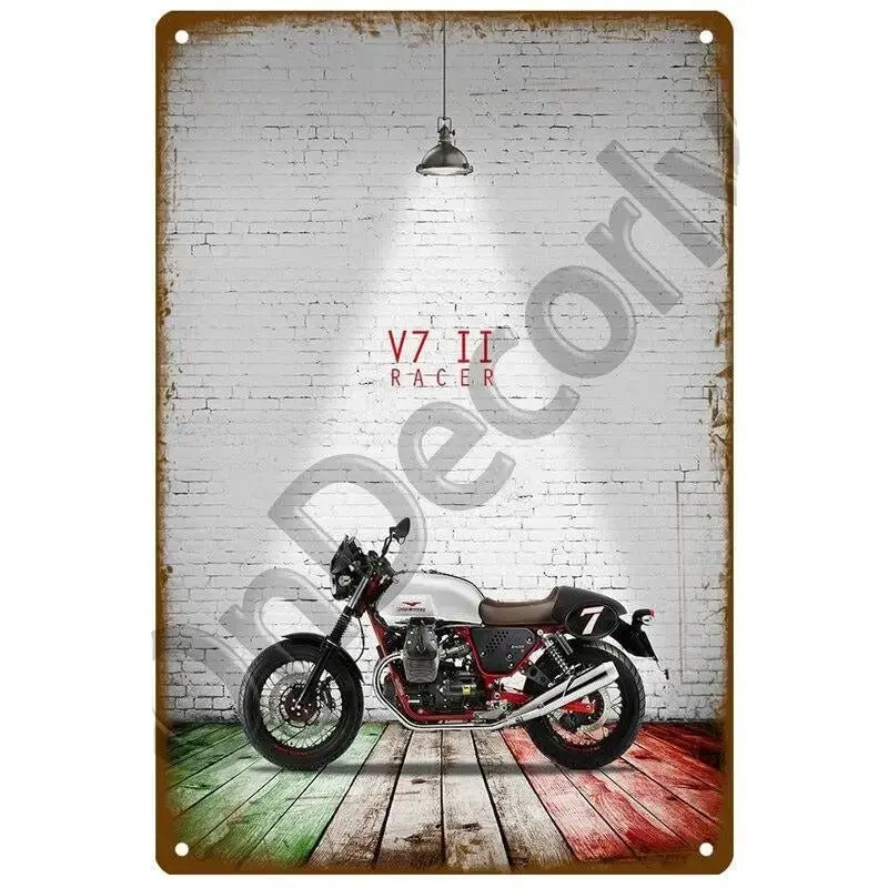 Plaque décorative métallique Moto Guzzi