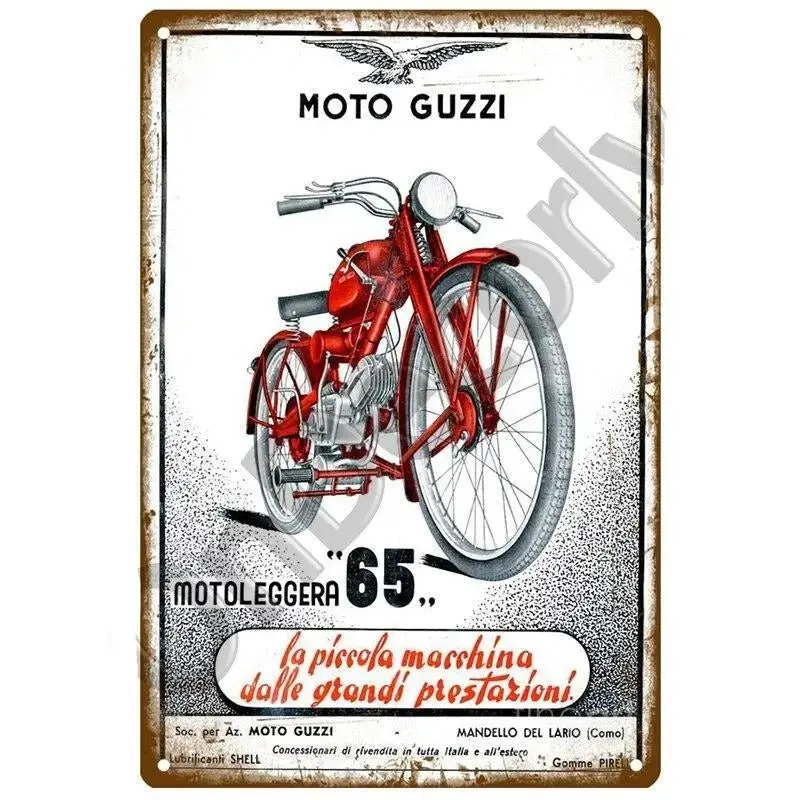 Plaque décorative métallique Moto Guzzi