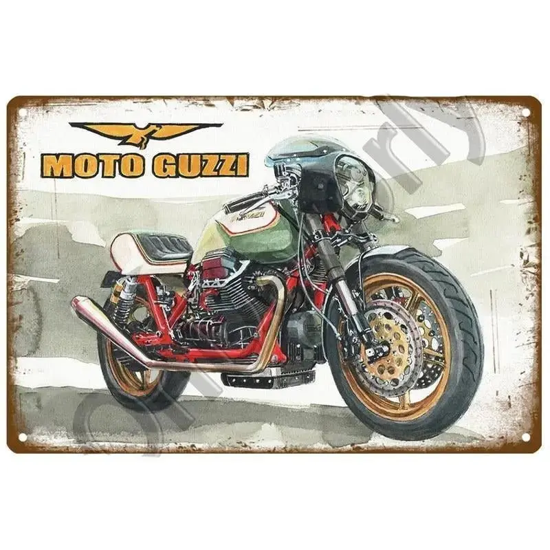 Plaque décorative métallique Moto Guzzi
