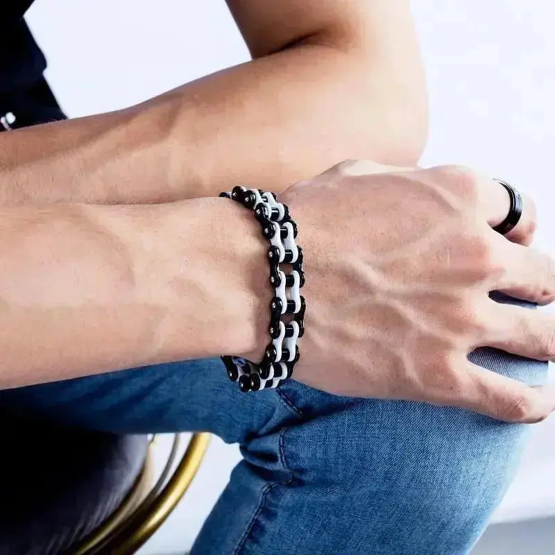 Bracelet en chaîne de moto en acier inoxydable