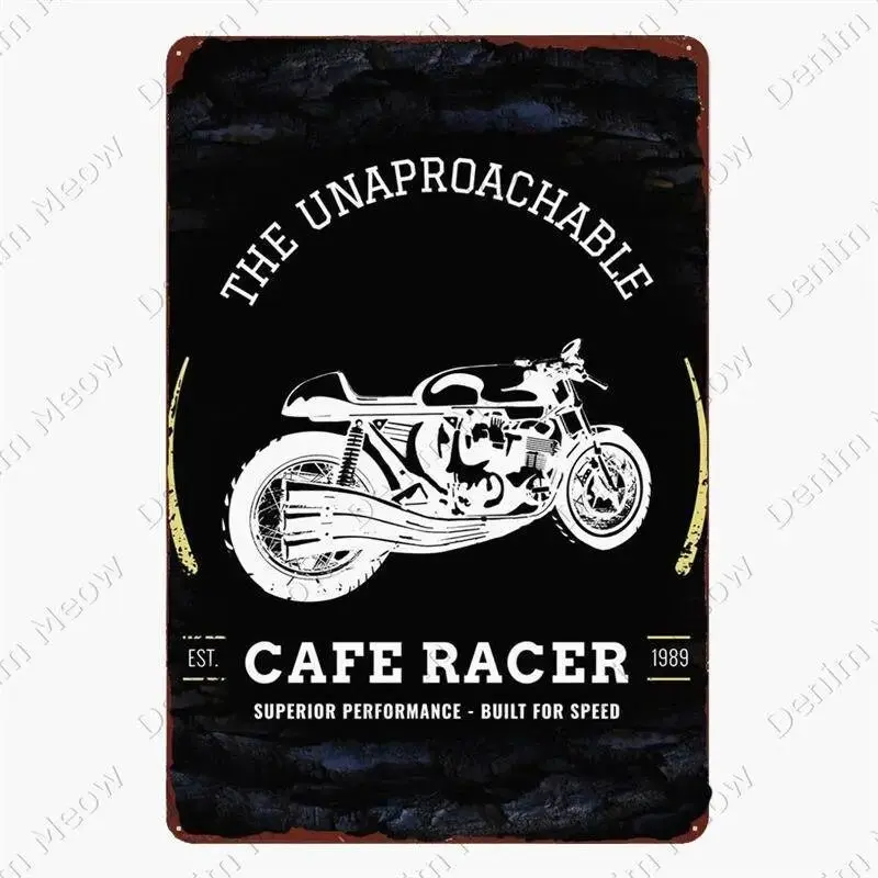 Plaque métallique décorative "Moto Garage"