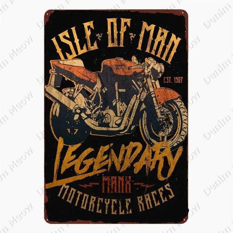 Plaque métallique décorative "Moto Garage"