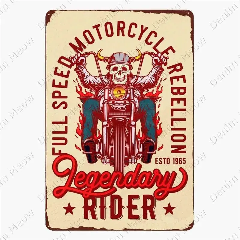 Plaque métallique décorative "Moto Garage"