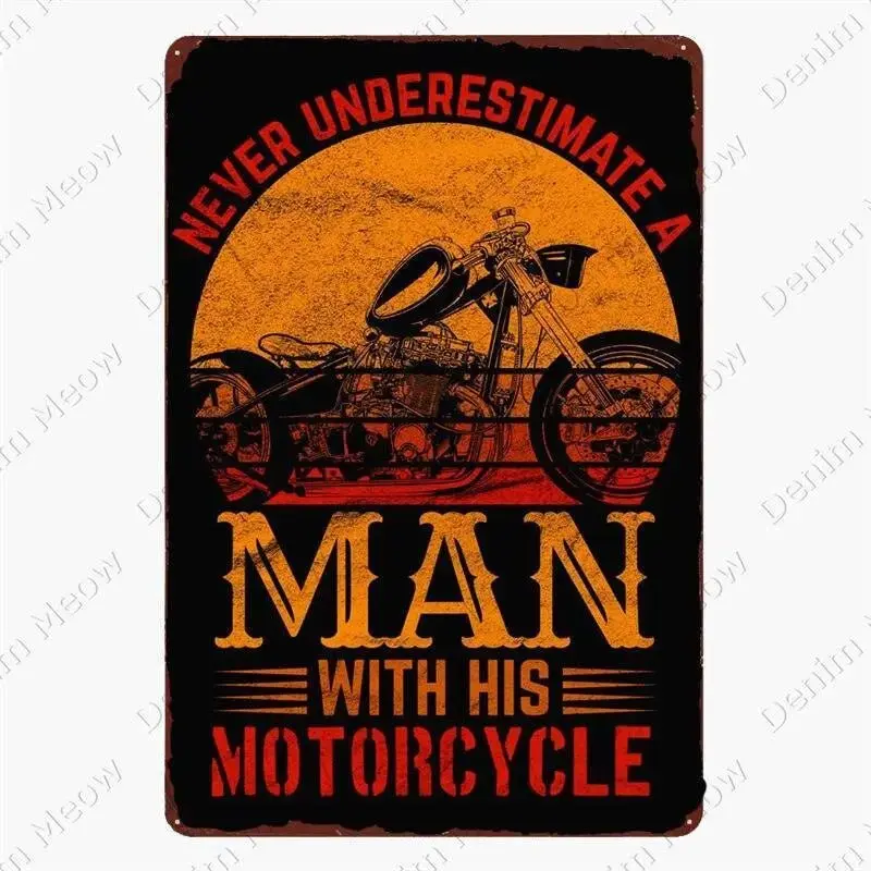 Plaque métallique décorative "Moto Garage"