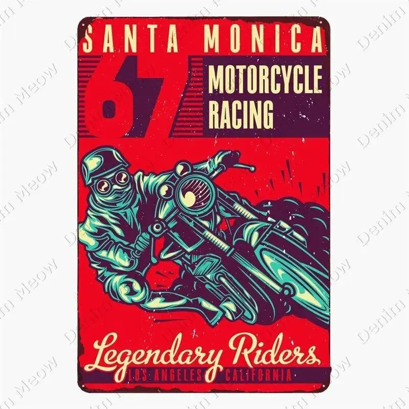 Plaque métallique décorative "Moto Garage"