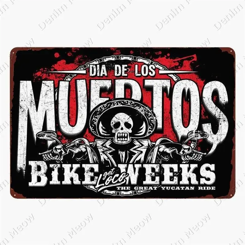 Plaque décorative métalique Moto Garage