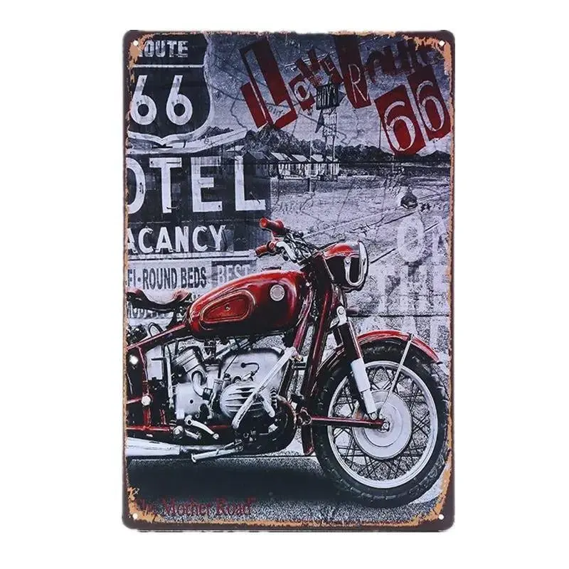 Plaque décorative métalique Moto Garage